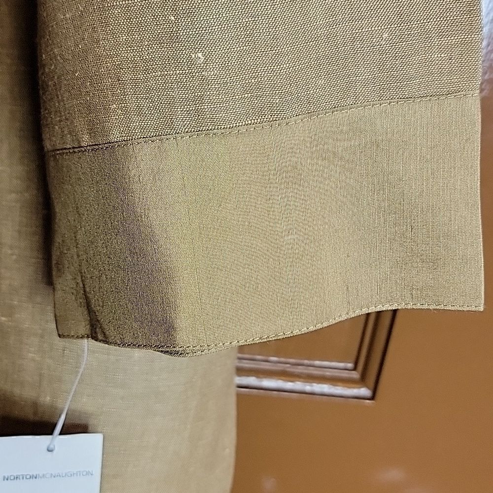 Norton McNaughton-Linen/Rayon tan colored shirt with 3/4 sleeves. L. NWT. - Picture 5 of 12